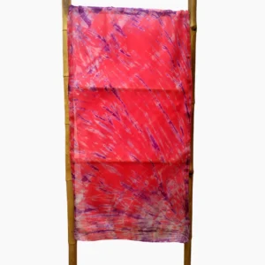 Fular de seda, rojo con matices violetas
