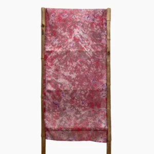 Fular de seda, rojo, marron y beige